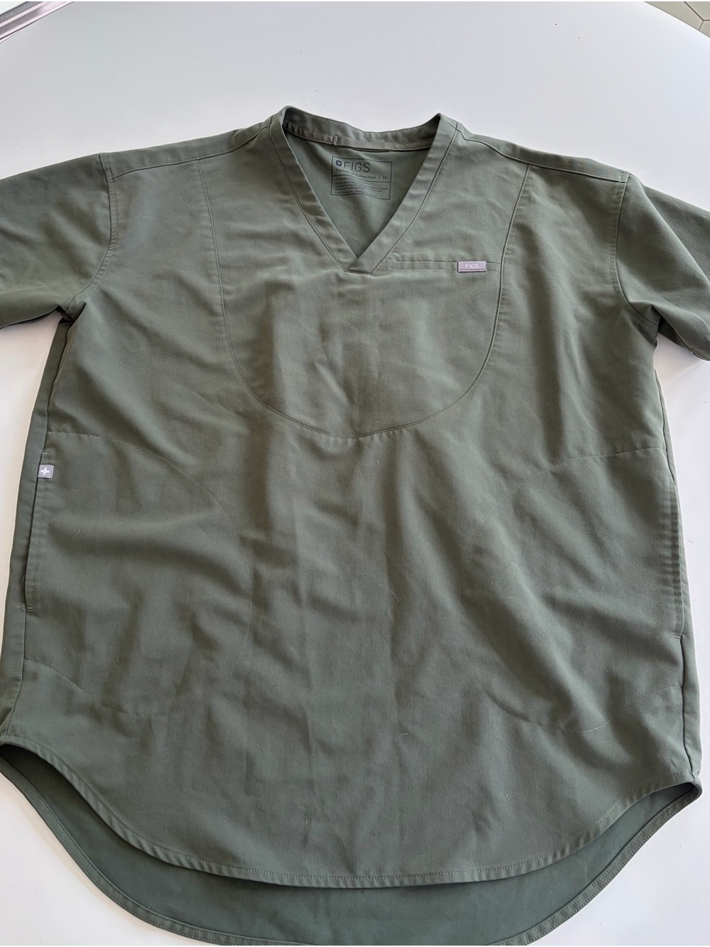 Figs Olive Green Women’s Scrub Top & Flare Pants Set - Picture 5 of 6